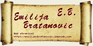 Emilija Bratanović vizit kartica